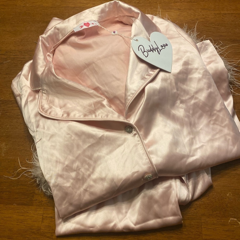 Buddy Love Baby Pink Danica Satin Pajama Set L